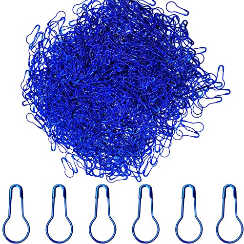 Ruidee 1000 pcs Metal Safety Pins Gourd Bulb Calabash Bead Needle Pin Clothing Tag Pin DIY Home Accessories (Blue)