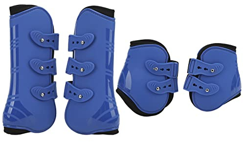 Folanda Horse Sport Boots Set of 4, PU Shell Front and Hind Horse Tendon Fetlock Brace Guard Boots for Riding, Shock Absorbing, Jumping, Horse Leggins Boots(M)