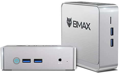 BMAX Mini PC W-11 Pro B3 8GB DDR4 256GB Jasper Lake N5095 (bis zu 2,9 GHz) M.2 SSD Mini Desktop Computer Dual-Screen Display HDMI 2.0×2/WiFi 5 / Gigabit Ethernet