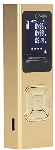 Telemetro Digitale, Misuratore di Distanza Laser Digitale Unità Commutabili Custodia Portatile in Lega di Alluminio Ad Alta Precisione IP54 a Prova di Polvere per Interni (40 metri)