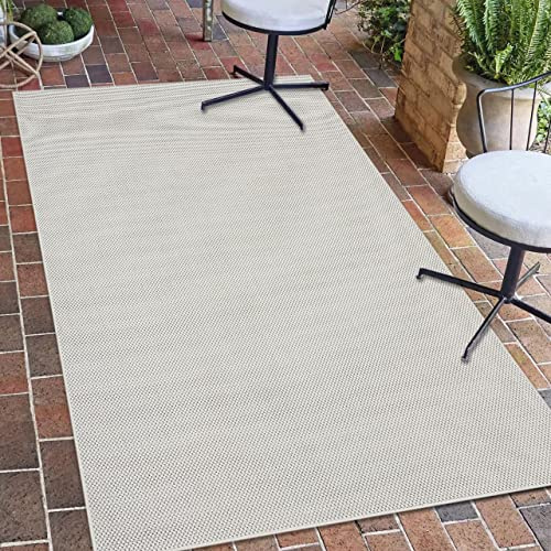 Teppich-Traum Klassischer Teppich für drinnen & draußen | Allround Talent | schlicht in Creme, 80x200 cm