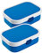 Mepal Brotdose Campus mit Bento-Einsatz & Gabel 700 ml, Farbige Lunchboxen aus Kunststoff mit Clip-Verschluss, 2er Set, ABS, 17.8 x 13.2 x 6.1 cm, blau & blau