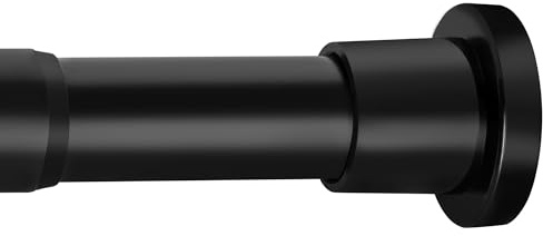 Tringle à Rideau de Douche Réglable Noir 78-194cm, Tringle à Rideau sans Perçage pour Rideau de Douche, Rideau de Porte, Armoire, Salle de Bain