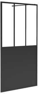 Vente-unique - Paroi de douche à l'italienne style atelier - Noir mat - 100 x 200 cm - URBANIK