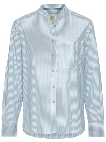 camel active Damen Streifenbluse im Relaxed Fit Blau-Weiß, Womenswear-XL