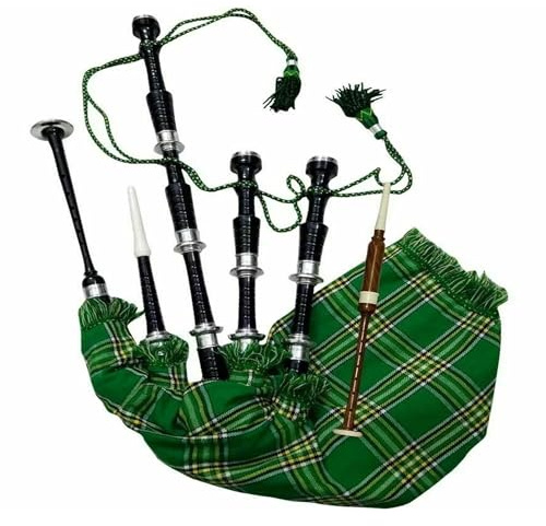 Dudelsack-Set aus Palisanderholz, naturfarben, traditioneller schottischer Hochland-Dudelsack, inklusive Zubehör, Tragetasche, spielbarer Dudelsack