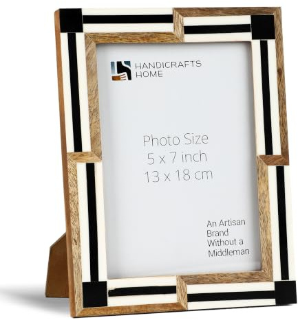 Handicrafts Home 5x7 Picture Frame - Silhouette-Sequenced Collection, Style Wall Hanging, Farmhouse Photo Frame for Living Room Office & Home Decor, Pre Wedding, Family Picture, Handmade Gift