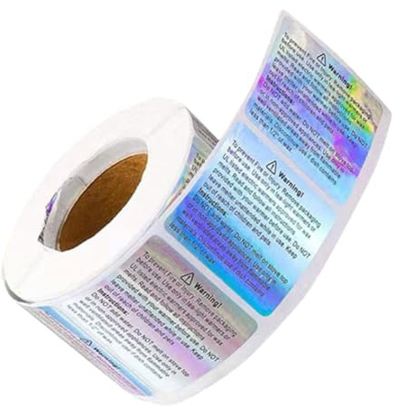UTHCLO 500piezas Etiquetas De Advertencia Para Stickers De Seguridad Para Contenedores y Proyectos De Etiquetas Holográficas Cuadradas Para Derretir Cera