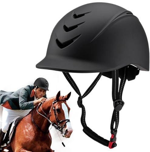 Horse Riding Helmet, Soft Padding Equestrian Helmet with Adjustable Strap, Breathable Riding Helmets for Adults