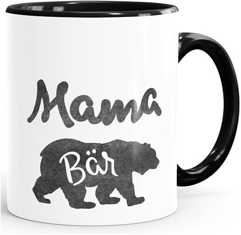 MoonWorks® Kaffee-Tasse Mama Bär Schwarz unisize