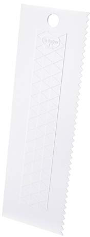 Dr. Oetker Tortenglätter extra hoch 23 cm, Küchenhelfer mit glatter und gezackter Seite, hochwertiger Tortenkamm zum Dekorieren und Verzieren von Kuchen (Farbe: Weiß), Menge: 1 Stück