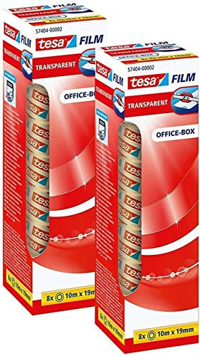 tesa transparent, Office-Box 10m x 19mm (2x 8 Rollen)