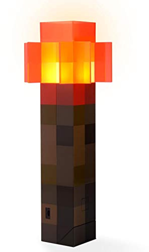Minecraft Toys Redstone Torch 12.6 Inch LED Lamp,USB Rechargeable for Nightlight,Costume Cosplay,Roleplay,Orange