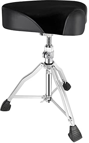 EASTROCK Drum Throne Drum Seat Height Adjustable,Rotatable Padded Drum Stools Motorcycle Style Drum Chair with Anti-Slip Feet for Drummers,Adult