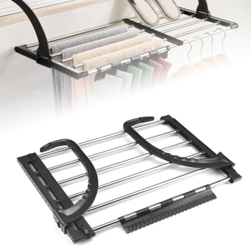 REFORUNG Stendibiancheria da Balcone Estensibile 51-95cm Stendino da Balcone Allungabile Stendibiancheria da Balcone in Acciaio Inox Stendino da Appendere al Balcone per Uso Interno ed Esterno