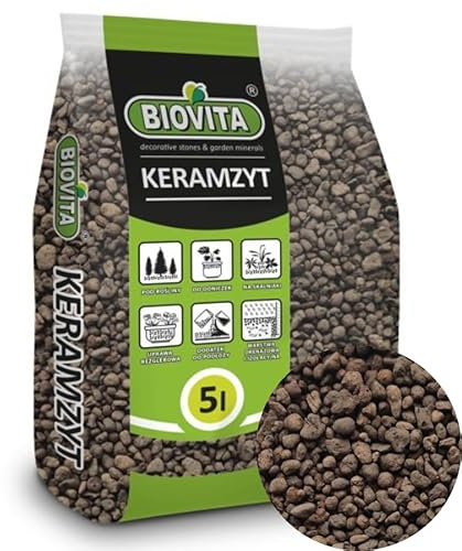 BIOVITA Granuli di argilla per drenaggio 4 – 8 mm – argilla espansa granulata per piante d'appartamento 5 l