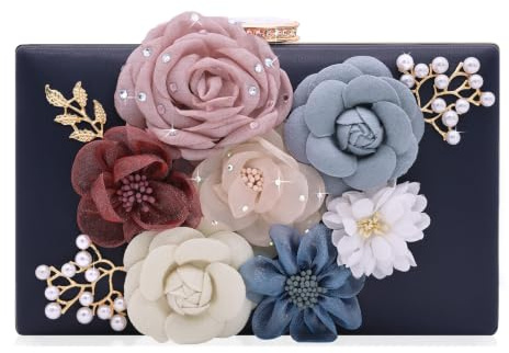 Milisente Pochette för dam med blommigt mönster, avsedd för källkväll, bröllopspochette, 719-1