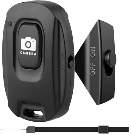 Wireless Bluetooth Camera Shutter Remote Control for IOS and Android Smartphones (1 Pack),Phone Remote Control Selfie Button for Photos and Videos (Bluetooth 5.2), Wrist Strap and Battery Included