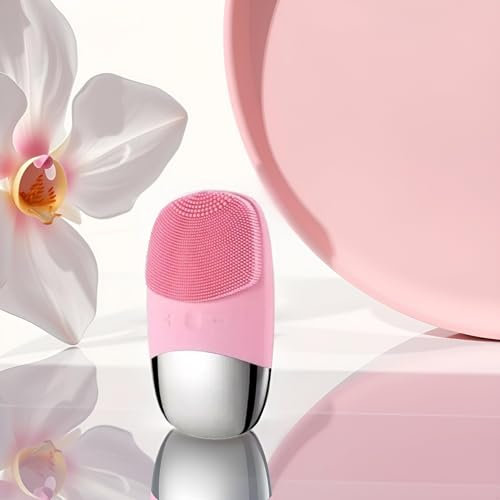 Élixir de Beauty Pink Sonic Facial Cleansing Brush – 4-Speed Silicone Face Brush, Waterproof & Rechargeable – Deep Pore Cleanser for All Skin Types, Exfoliating Face Tool for Radiant Skin