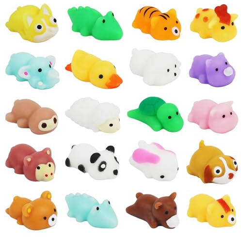 KIPEREE 20pcs Mini Squishy Toys – Mochi Animal Stress Relief Fidget Toys for Kids, Soft Squeeze Party Bag Fillers, Classroom Rewards & Gifts