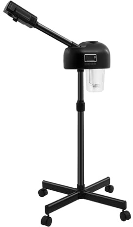 HUOMMGS Gesichtssauna 750W Gesichtsdampfer Beweglich Porenreiniger mit Räder 600ml Dampf Spa Maschine 58-68cm Höhenverstellbar Bedampfer Kosmetik mit 360° Drehbaren Düse Gesichtssauna für Hause