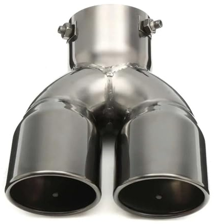 Terminale Di Scarico Universale Per Auto 76 Mm 3 Pollici Rotondo Acciaio Inox Tubo Posteriore Cromato Gola Coda Auto