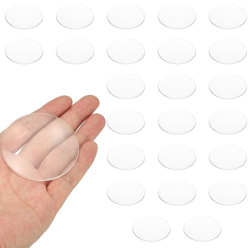 PATIKIL 24-pack biconvex lins, 60 mm dia. 180 mm brännvidd sfäriska optiska linser förstoringsglas pappersvikt akryl dubbel konvex för gör-det-själv kontorsskrivbord hem vetenskap experiment teleskop