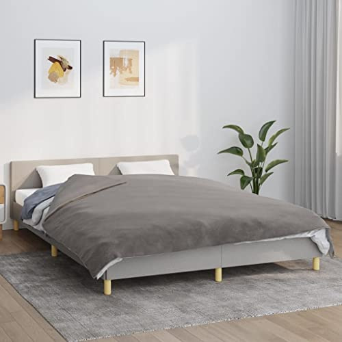 Couverture Lestée avec Housse, Coton 100%, Rembourrage en Polyester et Microbilles de Verre, Parure de Lit, Weighted Blanket, Gris, 200 x 200 cm, 9 kg