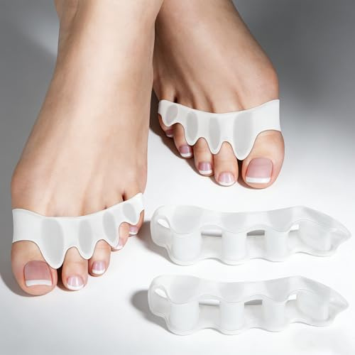 Juego De 4 Piezas Dedos Separadores Lavable A Máquina Separadores Los Pies Para La Relajación Correctiva, Adecuado Para Hallux Valgus, Dedos En Martillo Y Juanetes