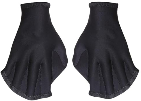 Guanti da nuoto per uomo e donna, 2 mm, resistenti ai graffi e impermeabili, per snorkeling, surf, racchette acquatiche per aerobica in acqua, nero, taglia unica