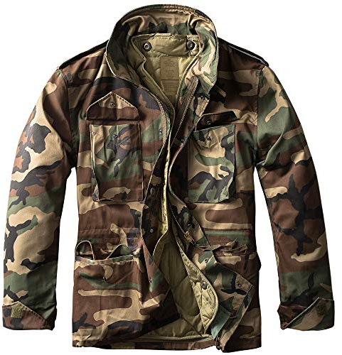 urbandreamz M65 - Giacca da campo dell'esercito statunitense invernale, parka mimetico, woodland, L