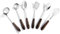 Stanley Rogers Küchenhelfer-Set, Kochbesteck mit Walnussholz-Griff und Funktionsteil aus hochwertigem Edelstahl, Kochutensilien für beschichtete Töpfe und Pfannen, Menge: 1 x 6er Set