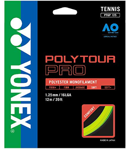 YONEX Polytour Pro 115 18 Gauge Polyester Tennis String Set (Flash Yellow)