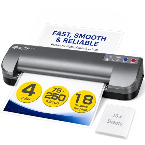 SINCHI 13-Inch Thermal Laminator & Foil Applicator, 3–10 Mil, 4-Roller, 55s Warm-Up, 18 seconds/page, Auto Shutoff, Commercial-Grade Laminating Machine with 10 Pouches for Office, School, Crafts & DIY