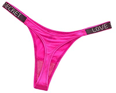 JACTZ Perizoma Donna Raso Ricamo G String Thongs Panties Donne Brief Vita Bassa Biancheria Intima delle Donne Lingere Panty-Fluorescent Pink,M,3Pc