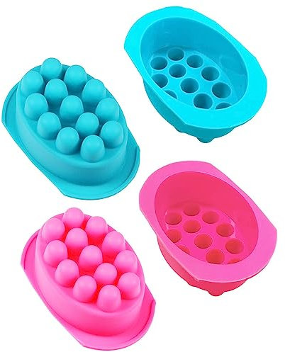 2 Moldes de Silicona para Jabón de Barra de Masaje, Molde para Hacer Jabón Artesanal de Peine de Pelo 3D Moldes de Silicona Ovalados para Máscaras de Pelo DIY Salon Spa en Casa