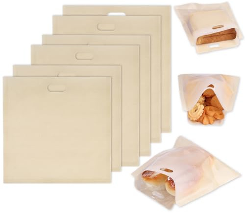 VGOODALL 6 sacchetti riutilizzabili per tostapane, antiaderenti, resistenti al calore, facili da pulire, per formaggio grigliato