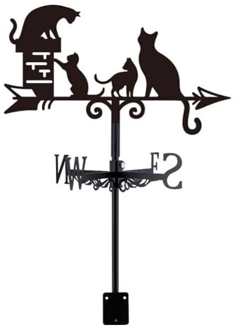 SUPERDANT Katzen Wetterhahn Tier Wetterhahn fürs Dach Gartenständer Dekorative Wetterfahne Metall Wetterfahnen Weathervane Für Garten Hof Im Freien Bauernhof Scheunen Terrasse