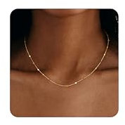 JeweBella Kette Gold Damen Wasserfest Halskette Damen Gold Kette/Herz/Kugel/Rund/Perlenkette 18K Goldkette Silberkette Dünn Choker Kette Damen Silber/Gold Schmuck Geschenke