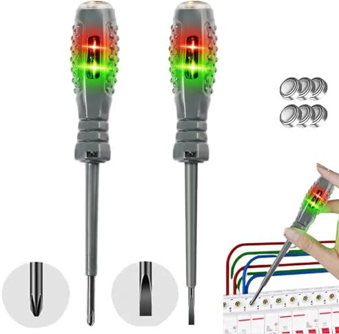 2-in-1 High Torque Strong Magnetic Screwdriver Electricity Detector,Electrical Circuit Tester Pens,Voltage Tester Screwdriver,Portable Voltage Tester Screwdriver Set (Flathead+Crosshead)