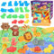 VBACALA Magic Sand für Kinder,Magicsand Faltbarer Sandkasten mit 796G Sand,Dino&Wildtiere Sandformen,Sensorisch Sandspielzeug für Mädchen und Junge Geschenk für Kinder ab 3 4 5 6 7 8