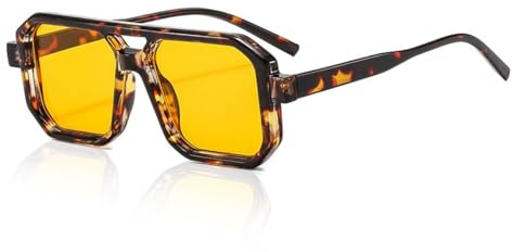 XITUADDA Lunettes de soleil pilotes rétro pour femmes hommes 70's Lunettes de soleil carrées classiques Protection UV400