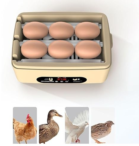 6 PCS Egg Incubators for Hatching Eggs,Chicken Incubator Egg, Incubator Poultry Incubator Digital Incubator for Goose Pigeons,Automatic Switching Temperature Control
