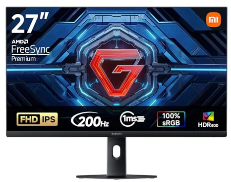 XIAOMI G27i 2026 Monitor Gaming de 27 Pulgadas, 200Hz, 1ms GTG, FreeSync Premium, HDR400, Fast IPS, 100% sRGB, 95% DCI-P3,Certificación TÜV Low Blue Light (1920 x 1080/HDMI 2.0/DP 1.4)