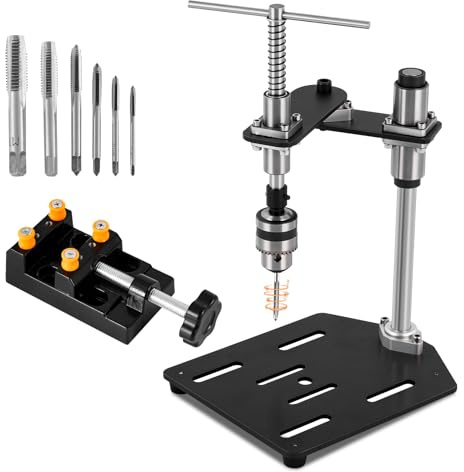 Consfly Manual Rotatable Tapping Machine with Bench Vice & 6 Taps M3-M10