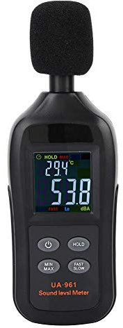 Digital Sound Level Meter UYIGAO LCD 35-135dB Black Portable Handheld Noise Volume Measuring Instrument Decibel Monitoring Tester