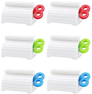 MoHern Toothpaste Squeezer, 6 Pcs Toothpaste Tube Squeezers, Multi-Purpose Toothpaste Dispenser, Rolling Toothpaste Holder Stand by