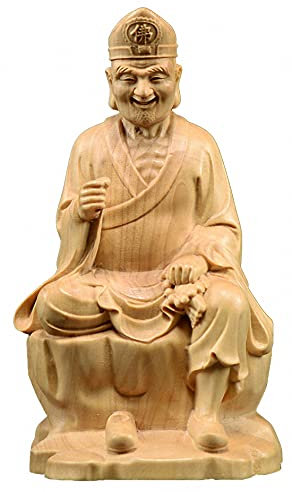 Desconocido Estatua de Monje Loco Jigong de Buda Vivo Tallada a Mano de Madera de boj Natural (Cuentas de Buda)