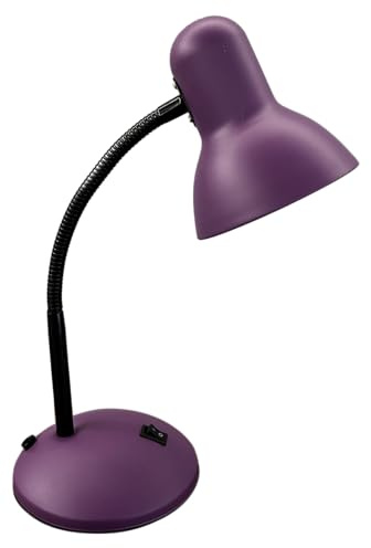 BEL AIR HOME - Lampada da Scrivania PISA in Metallo con Portalampada E-27 (LAMPADINA NON INCLUSA) per Illuminare il Tuo Spazio di Lavoro - Ideale per Scrivanie, Tavoli e Uffici (VIOLA)