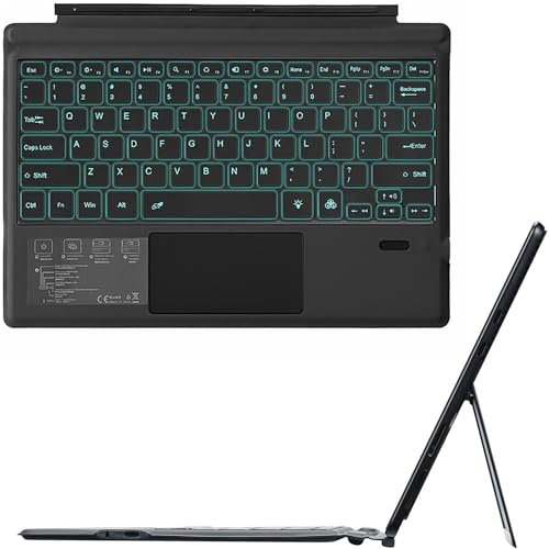 EHLCYS Type Cover para Microsoft Surface Go 4 (2023)/Go 3 (2021)/Go 2 2020/Go 2018, Teclado Español Ñ Inalámbrico Delgado con Trackpad, Teclado Portátil Desmontable Retroiluminado 7 Colores